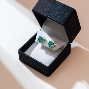 TOPOS CORAZÓN ESMERALDA Y DIAMANTES